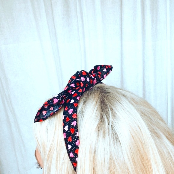 HANDMADE Heart Bow Tie Headband - Picture 10 of 14